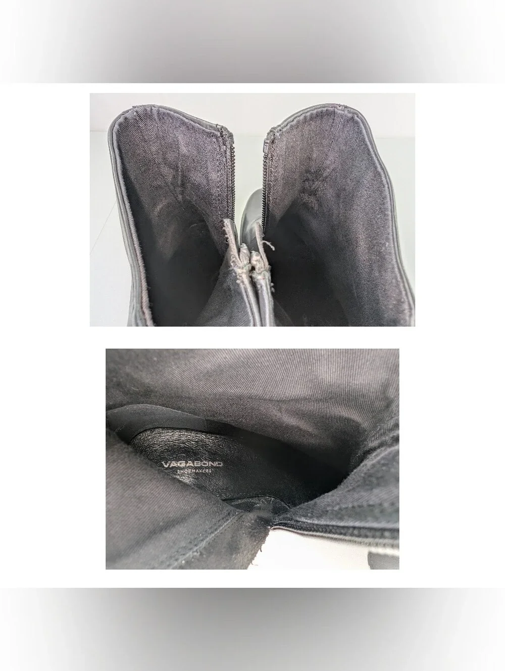 Vagabond Grace Boot Size 39 US 8 Black Leather Chunky Bootie Block Heel Side Zip